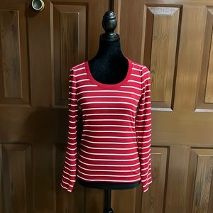 Women’s Ralph Lauren, extra small, red and white striped long sleeve T-shirt